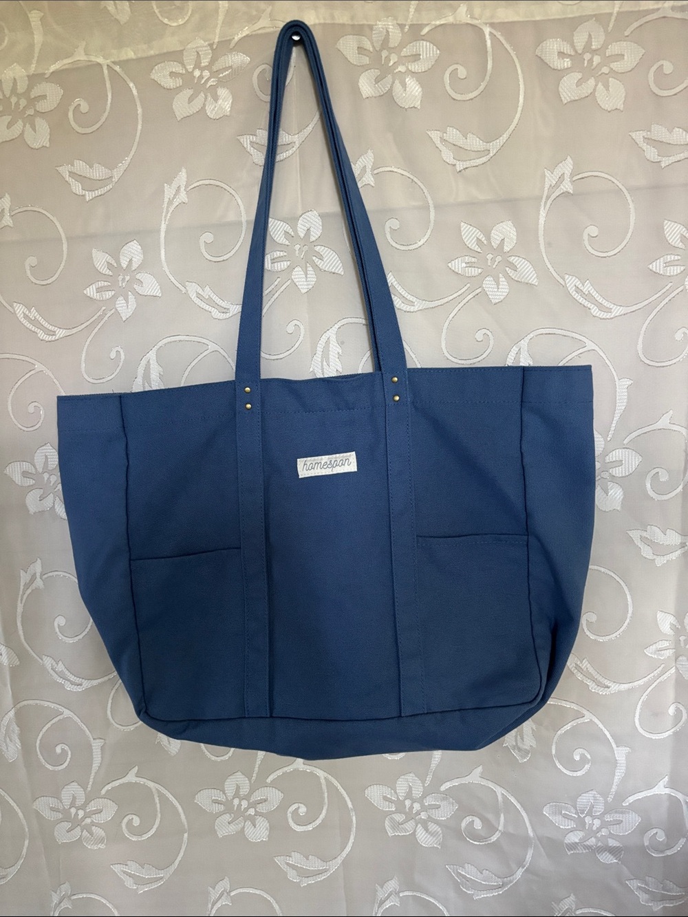 SHEIN Blue Canvas Tote Bag